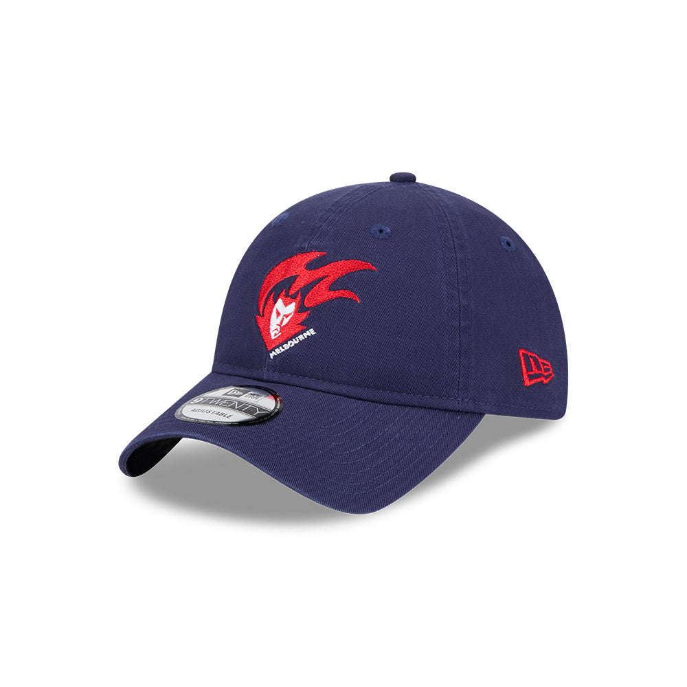 Melbourne Demons Hat - AFL 2025 Retro Washed 9Twenty Strapback Cap - New Era